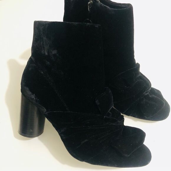 Zara Velvet Bow Ankle Boots 39/9 - Picture 1 of 5